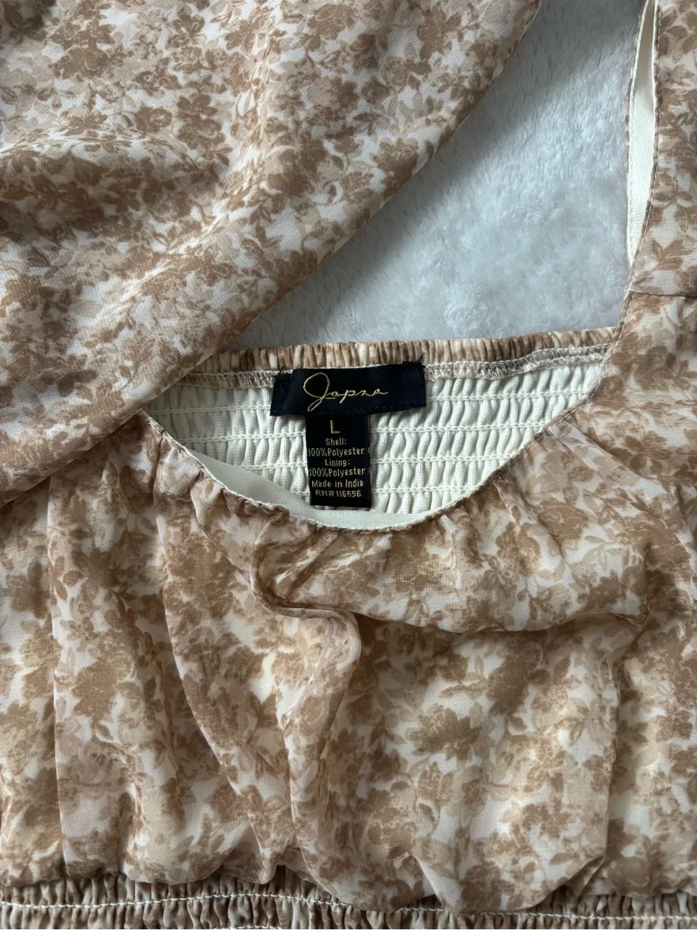 Beige Floral Ruffle Set - Picture 3 of 4